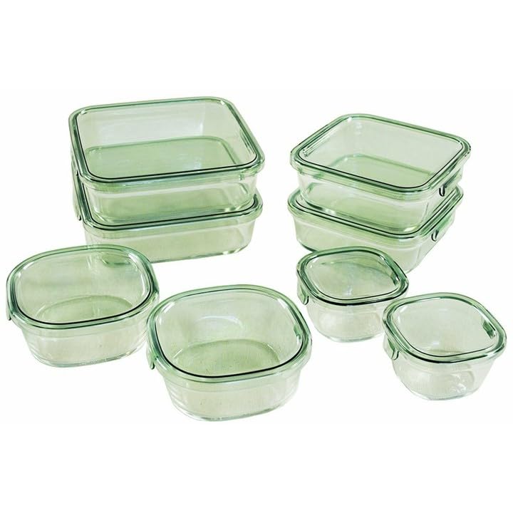 Amazon｜食品保存容器 8点セット 角型 四角 ガラス容器 容器 食品保存